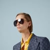 Gucci güneş gözlüğü gg1436s 001 99-1 / unisex güneş gözlüğü