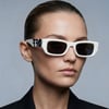 Off-White OERI124 0107 49-20 Kadın Güneş Gözlüğü – Beyaz Asetat Çerçeve, Füme UV400 Cam