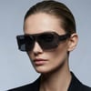 Philipp Plein Revolution SPP096 0I86 99 Kadın Güneş Gözlüğü – Siyah Metal Çerçeve & Füme Mat Cam