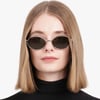 Yves Saint Laurent SL 692 002 55-19 Kadın Güneş Gözlüğü – Gümüş Metal Çerçeve, Füme Mat Cam, UV400