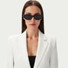 Yves Saint Laurent SL M136 001 52-22 Kadın Güneş Gözlüğü – Siyah Asetat Çerçeve, Füme Mat Cam, UV400