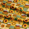 3 Boyutlu Ayçiçeği Bahçesi Patchwork Dijital Baskılı Kumaş