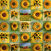 3 Boyutlu Ayçiçeği Bahçesi Patchwork Dijital Baskılı Kumaş