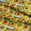 3 Boyutlu Ayçiçeği Bahçesi Patchwork Dijital Baskılı Kumaş