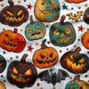 3 Boyutlu Halloween Balkabakları Dijital Baskılı Kumaş