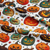 3 Boyutlu Halloween Balkabakları Dijital Baskılı Kumaş