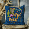 3 Boyutlu Neon Kovboy Çizmesiyle Wild West 3'lü Pano Kumaşı