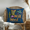 3 Boyutlu Neon Kovboy Çizmesiyle Wild West 3'lü Pano Kumaşı
