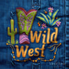 3 Boyutlu Neon Kovboy Çizmesiyle Wild West 3'lü Pano Kumaşı