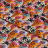 3 Boyutlu Pembe Zeminde Sevimli Halloween Dondurmaları ve Örümcekler Desenli Dijital Baskılı Kumaş