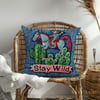 3 Boyutlu Stay Wild Kovboyun Denim Çöl Çağrısı 3'lü Pano Kumaşı