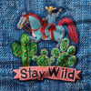 3 Boyutlu Stay Wild Kovboyun Denim Çöl Çağrısı 3'lü Pano Kumaşı