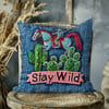 3 Boyutlu Stay Wild Kovboyun Denim Çöl Çağrısı 3'lü Pano Kumaşı