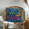 3 Boyutlu Wild West Nakışlı Denim Rüyası 3'lü Pano Kumaşı