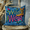 3 Boyutlu Wild West Nakışlı Denim Rüyası 3'lü Pano Kumaşı