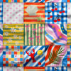 Akdeniz Patchwork Yaz Esintisi Dijital Baskılı Kumaş