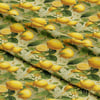 Altın Damlalı Limon Bahçesi Dijital Baskılı Kumaş
