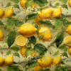 Altın Damlalı Limon Bahçesi Dijital Baskılı Kumaş