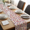 Altın Hilalli Pembe Bahar Dijital Baskılı Kumaş