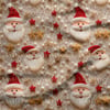 Altın Işıltısında Klasik Noel Baba Dijital Baskılı Kumaş