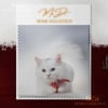 Beyaz Kedi Desenli 3'lü Pano Kumaşı