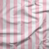 Beyaz – Pudra Pembe 2,5 cm Çizgili Dijital Baskılı Kumaş
