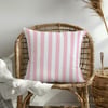 Beyaz – Pudra Pembe 2,5 cm Çizgili Dijital Baskılı Kumaş