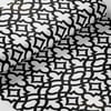 Beyaz Zemin, Siyah Geometrik Motif Desenli Dijital Baskılı Kumaş