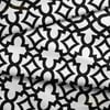 Beyaz Zemin, Siyah Geometrik Motif Desenli Dijital Baskılı Kumaş