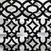 Beyaz Zemin, Siyah Geometrik Motif Desenli Dijital Baskılı Kumaş