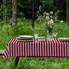 Bordo – Pudra Pembe 2,5 cm Çizgili Dijital Baskılı Kumaş