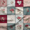 Country Patchwork Gül Masalı Dijital Baskılı Kumaş