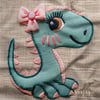 Fiyonk Tokalı Sevimli Dino Masalı 3'lü Pano Kumaşı
