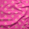 Fuşya Zemin Üzerine Pudra Pembe Puantiyeler Dijital Baskılı Kumaş