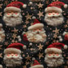 Gece Parıltısında Klasik Noel Baba Dijital Baskılı Kumaş