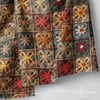 Gölge Tonlarda Patchwork Çiçek Harmanı Dijital Baskılı Kumaş