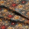 Gölge Tonlarda Patchwork Çiçek Harmanı Dijital Baskılı Kumaş