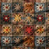 Gölge Tonlarda Patchwork Çiçek Harmanı Dijital Baskılı Kumaş