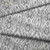 Gri Etnik Motif İkat Desenli Dijital Baskılı Kumaş