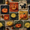 Halloween Patchwork Balkabakları Dijital Baskılı Kumaş
