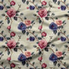 Indigo & Pudra Gül Baharı – 3 Boyutlu Dijital Baskılı Kumaş