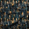 Işıkların Sessiz Keçe Ormanı – 3D Gece Masalı Dijital Baskılı Kumaş