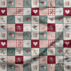 Kalpli Country Patchwork Bahçesi Dijital Baskılı Kumaş