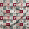 Kalpli Country Patchwork Bahçesi Dijital Baskılı Kumaş