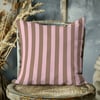 Karamel – Pudra Pembe 2,5 cm Çizgili Dijital Baskılı Kumaş