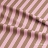 Karamel – Pudra Pembe 2,5 cm Çizgili Dijital Baskılı Kumaş