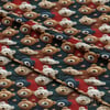 Kırmızı & Lacivert Tonlarda Teddy Ayıcıklar Dijital Baskılı Kumaş