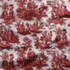 Kırmızı Masallar Toile de Jouy Dijital Baskılı Kumaş