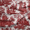 Kırmızı Masallar Toile de Jouy Dijital Baskılı Kumaş
