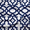 Lacivert-Beyaz Ottoman Desenli Dijital Baskılı Kumaş